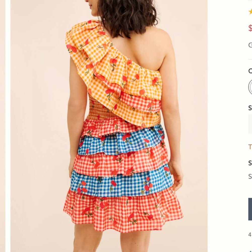 FARM RIO one shoulder tiered dress - Picture 2 of 6